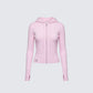 Corah Pink Knit Laced Hoodie product front
