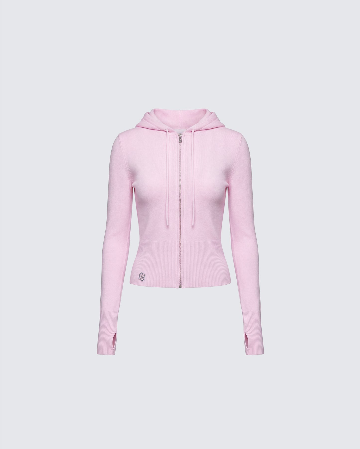 Corah Pink Knit Laced Hoodie product front