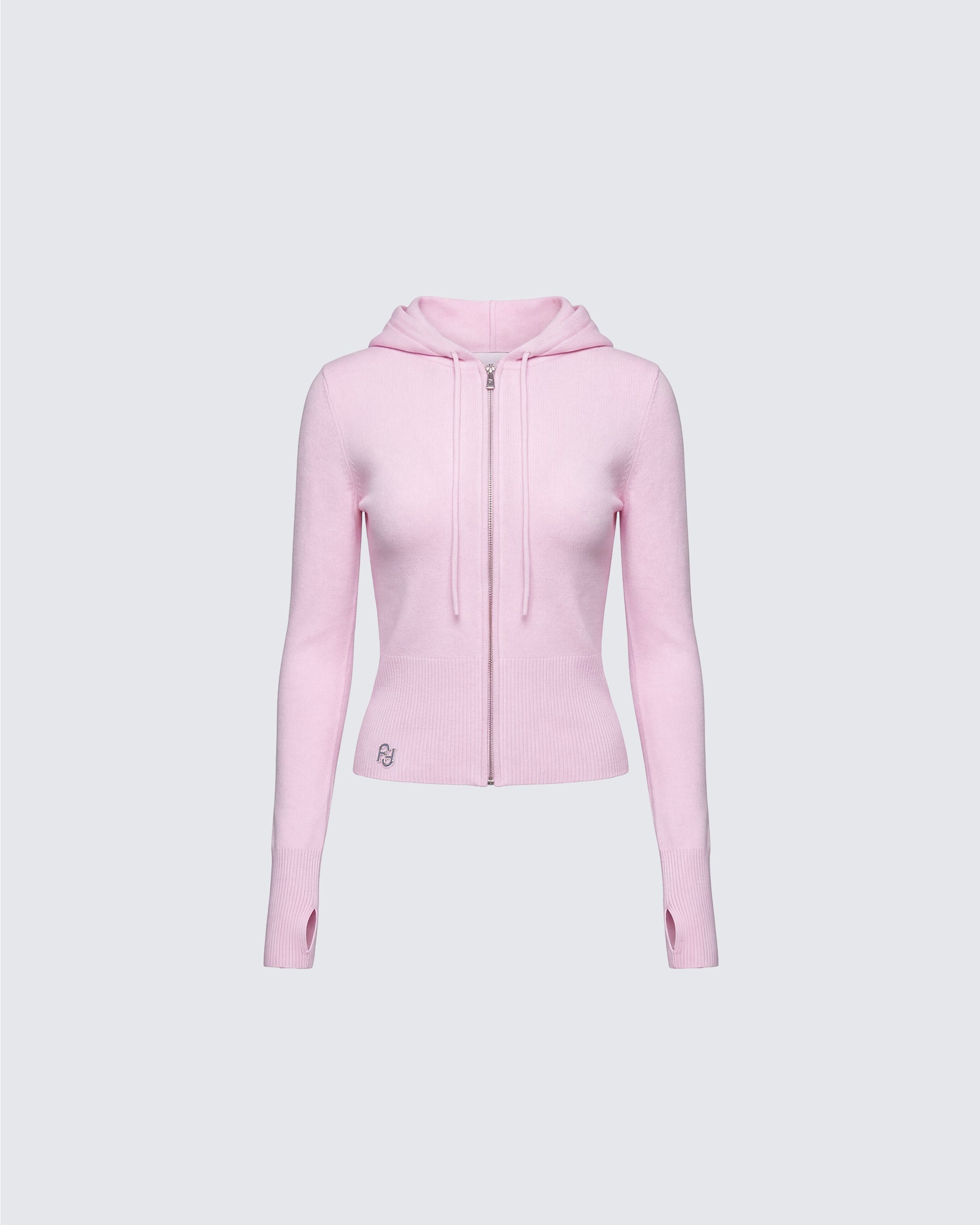 Corah Pink Knit Laced Hoodie product front