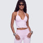 Corah Pink Knit Halter Top
