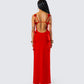 Cordelia Red Rosette Maxi Dress