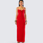 Cordelia Red Rosette Maxi Dress