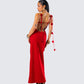 Cordelia Red Rosette Maxi Dress