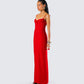 Cordelia Red Rosette Maxi Dress