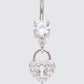 Corinne Silver Heart Lock Belly Bar