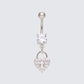 Corinne Silver Heart Lock Belly Bar product front