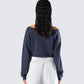 Cory Navy Long Sleeve Crop Top