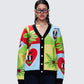 Cyrielle Multi Pop Art Sweater Knit Cardigan