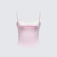 Callie Pink Slogan Jersey Cami Top product front