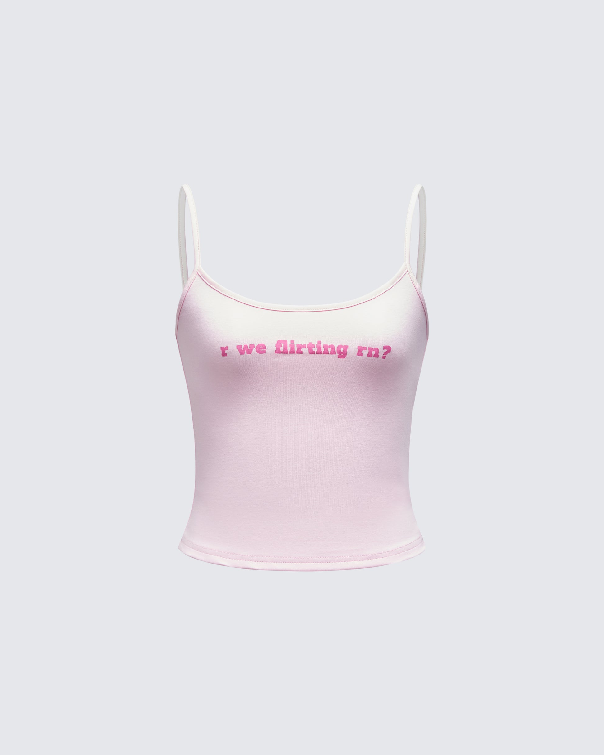 Callie Pink Slogan Jersey Cami Top product front