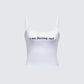 Callie White Slogan Jersey Cami Top product front