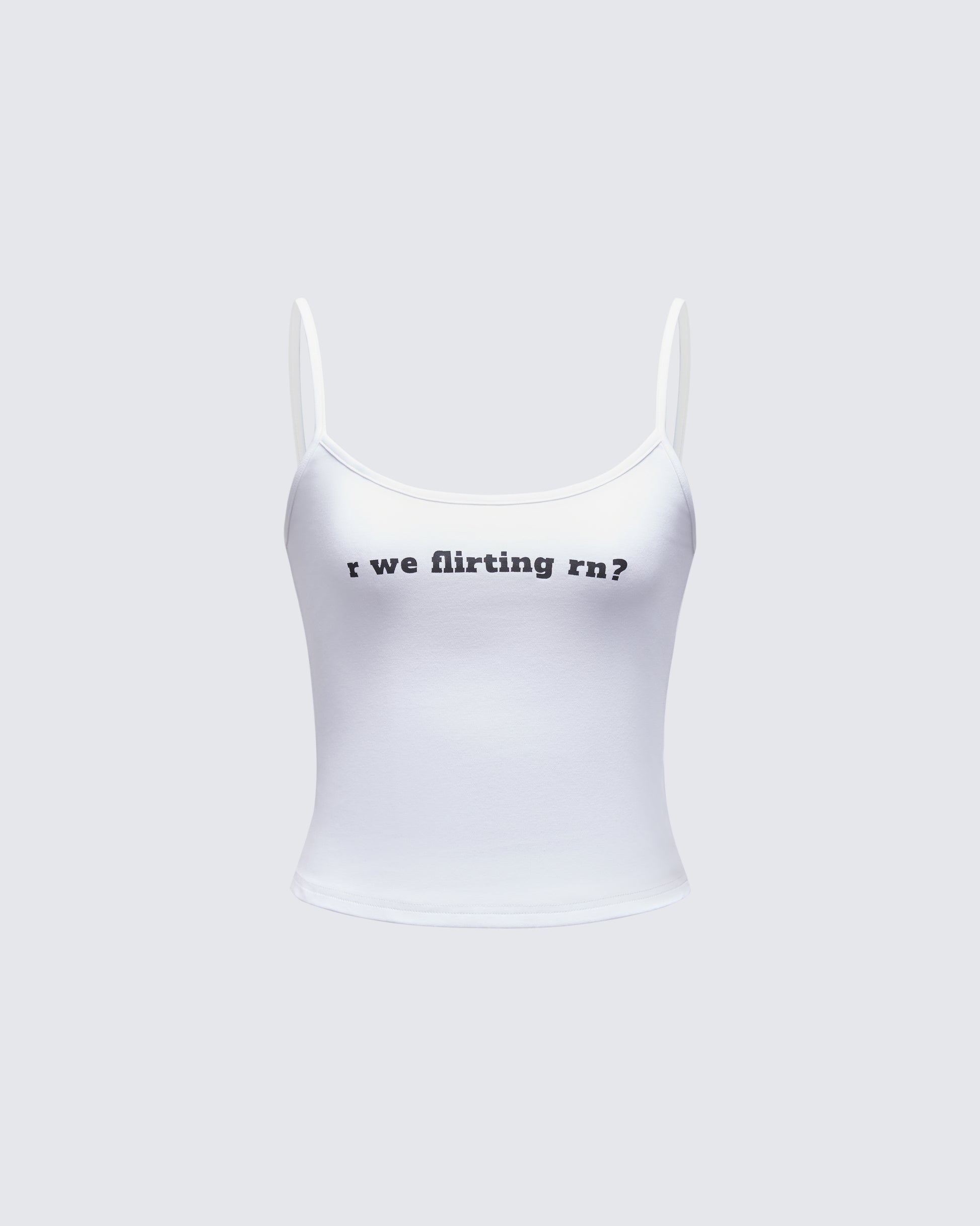 Callie White Slogan Jersey Cami Top product front