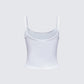 Callie White Slogan Jersey Cami Top