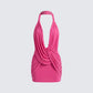 Clair Pink Plunge Drape Mini Dress product front