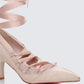 Dahlia Blush Lace up Ballet Pump