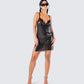 Dalia Black Chainmail Dress