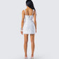 Dallas White Petal Mini Dress