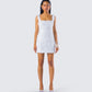 Dallas White Petal Mini Dress