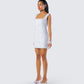 Dallas White Petal Mini Dress