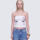 Dane White Graphic Tube Top model front