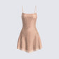 Daphne Nude Rhinestone Mini Dress