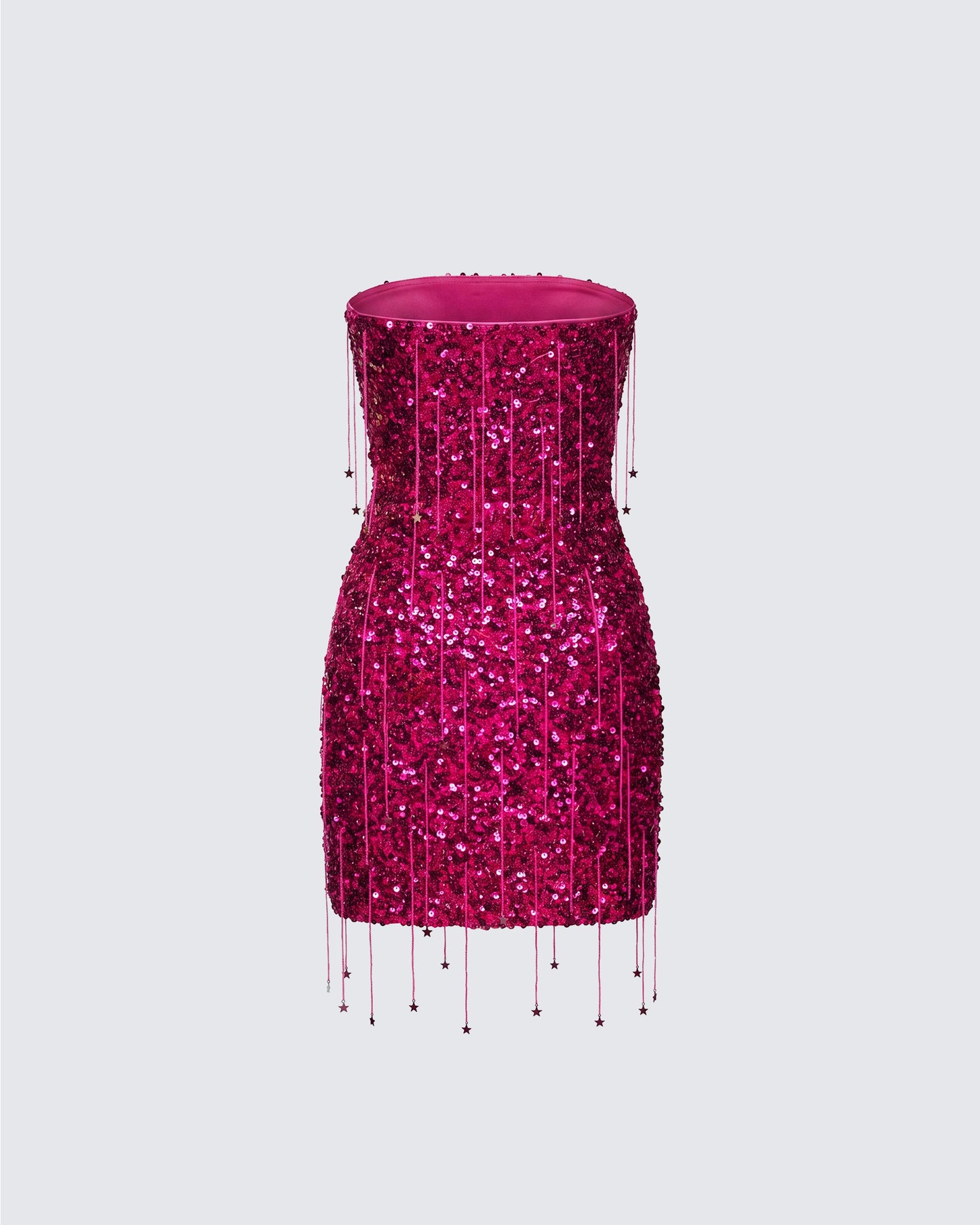 Minivestido Darcie con lentejuelas y cuentas hechas a mano en color rosa