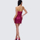 Darcie Pink Hand Beaded Sequin Mini Dress