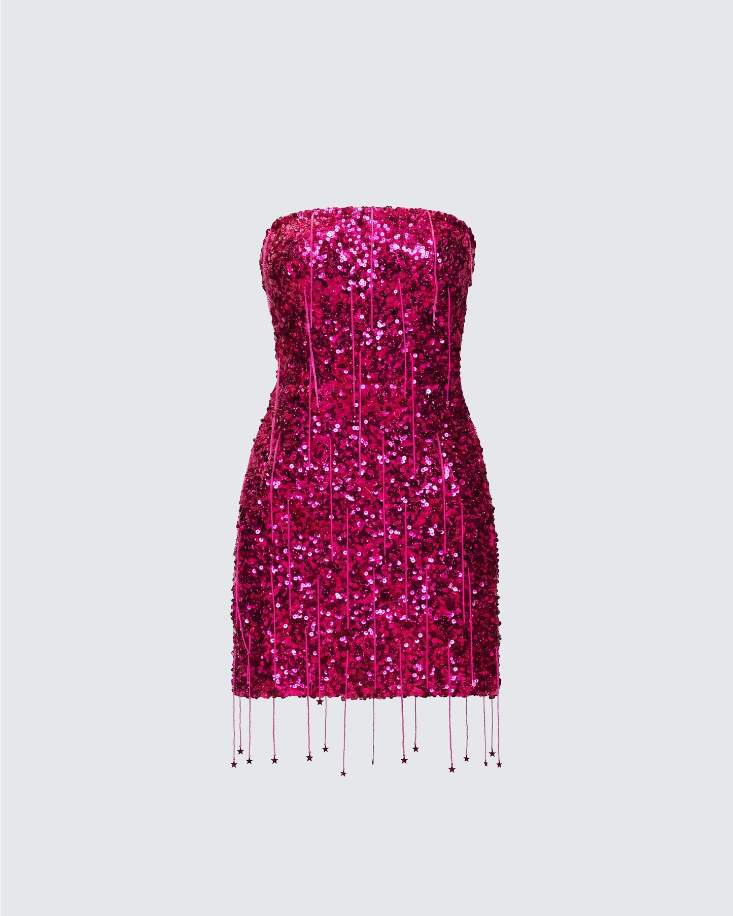 Minivestido Darcie con lentejuelas y cuentas hechas a mano en color rosa