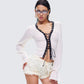 Daria Ivory Lace Up Blouse