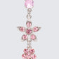 Dasha Pink Flower Dangle Belly Bar
