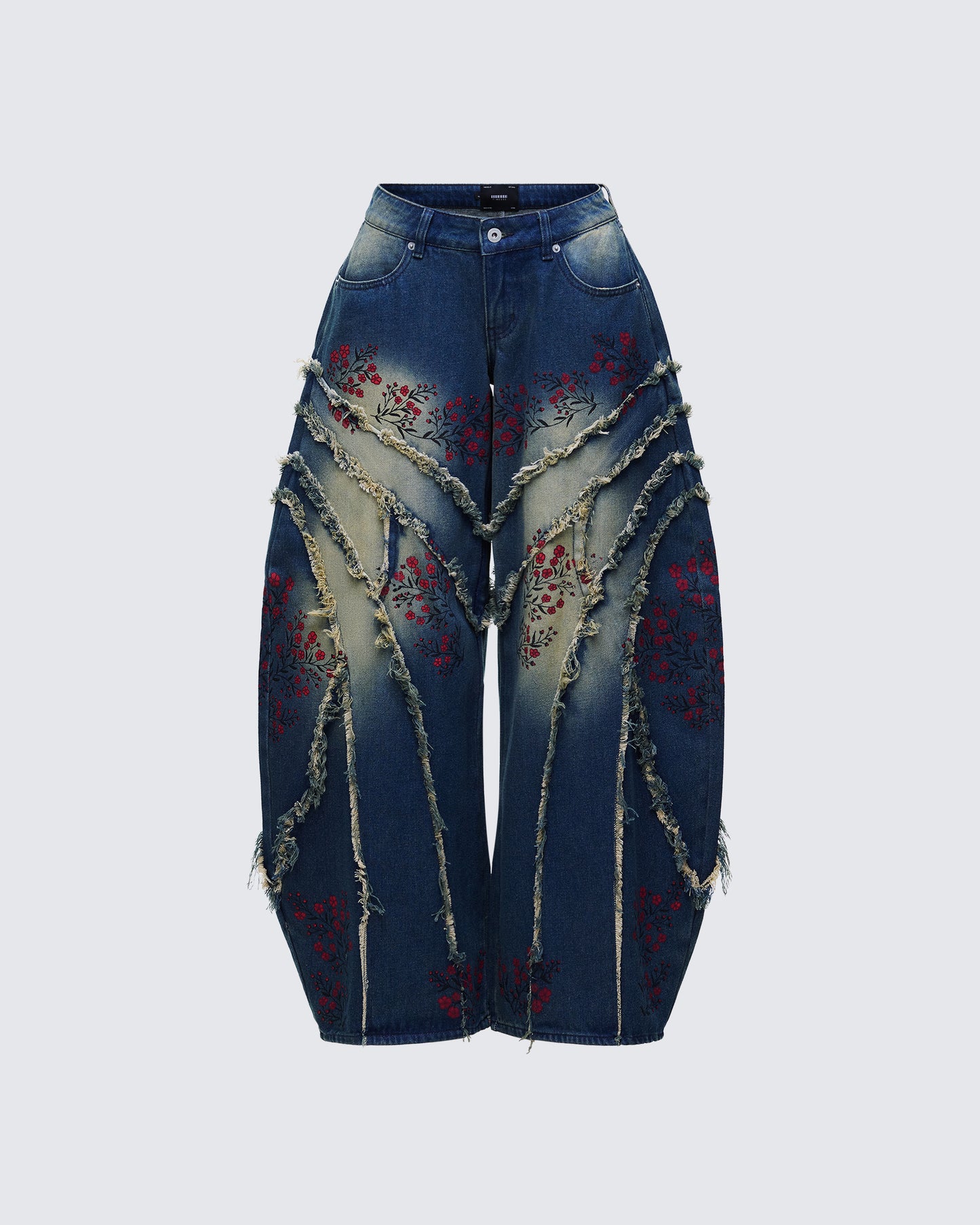 Dawn Blue Denim Floral Painted Jean product front