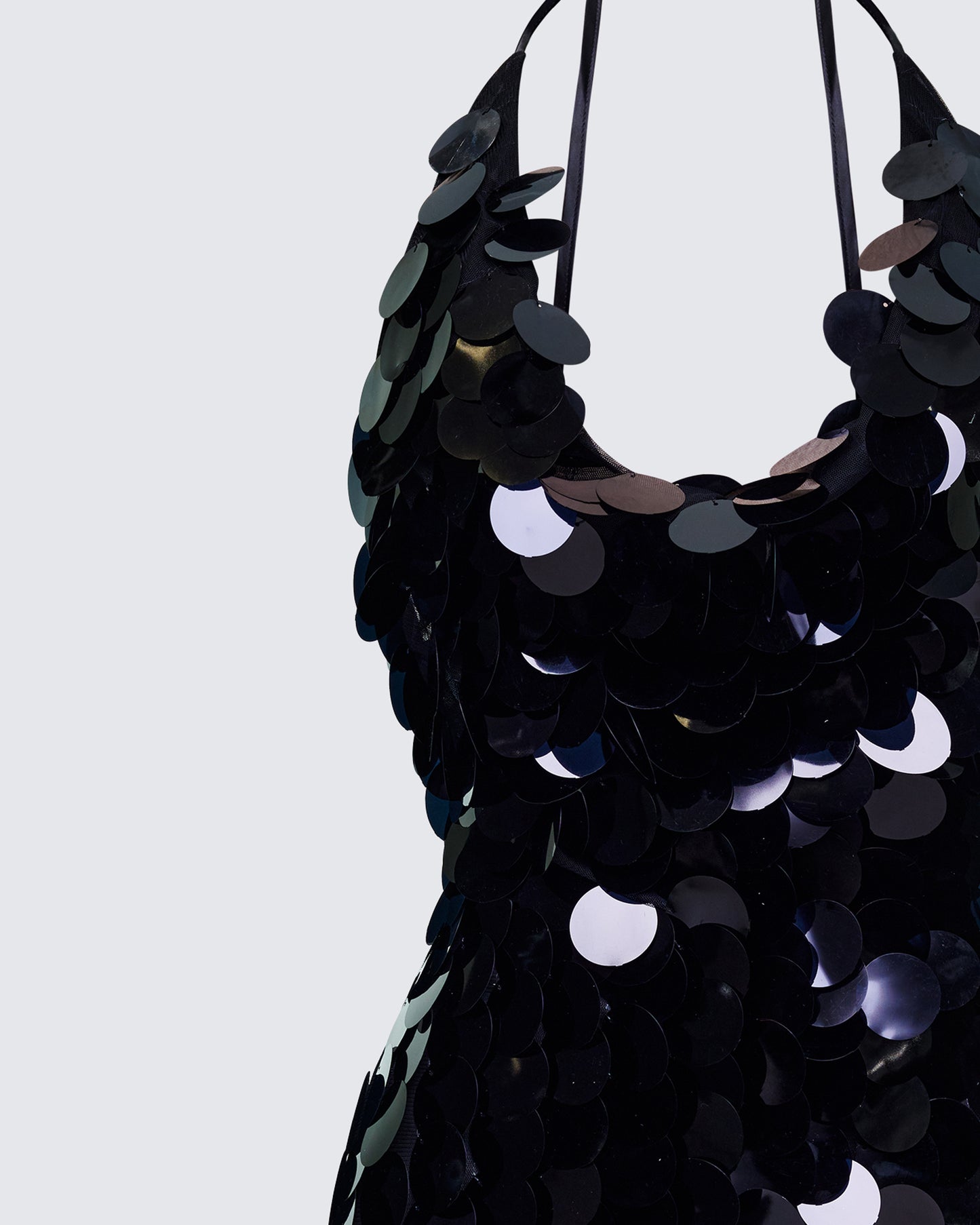 Deanah Black Disc Sequin Mini Dress