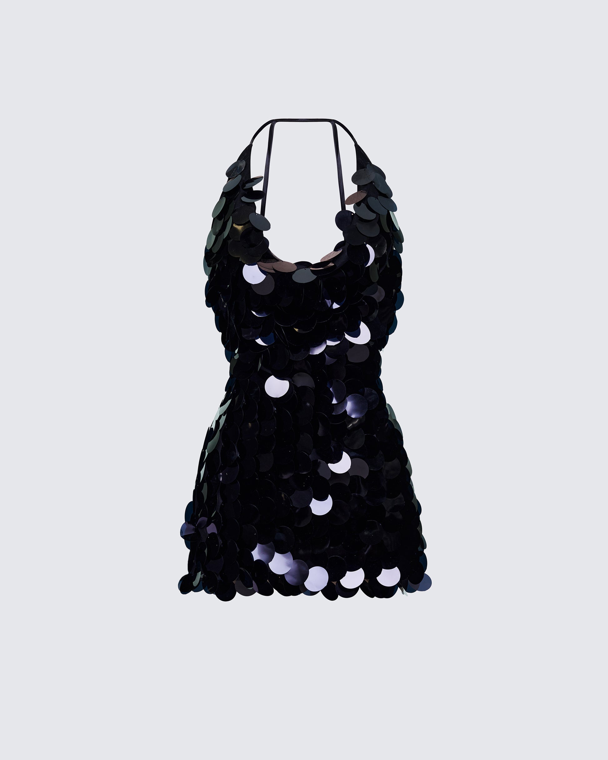 Deanah Black Disc Sequin Mini Dress product front