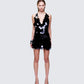 Deanah Black Disc Sequin Mini Dress model front