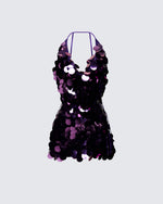 Deanah Purple Disc Sequin Mini Dress product front