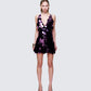 Deanah Purple Disc Sequin Mini Dress model front