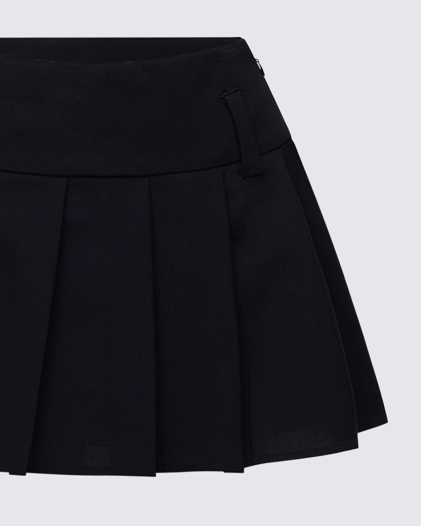 Deb Black Suiting Pleat Mini Skirt