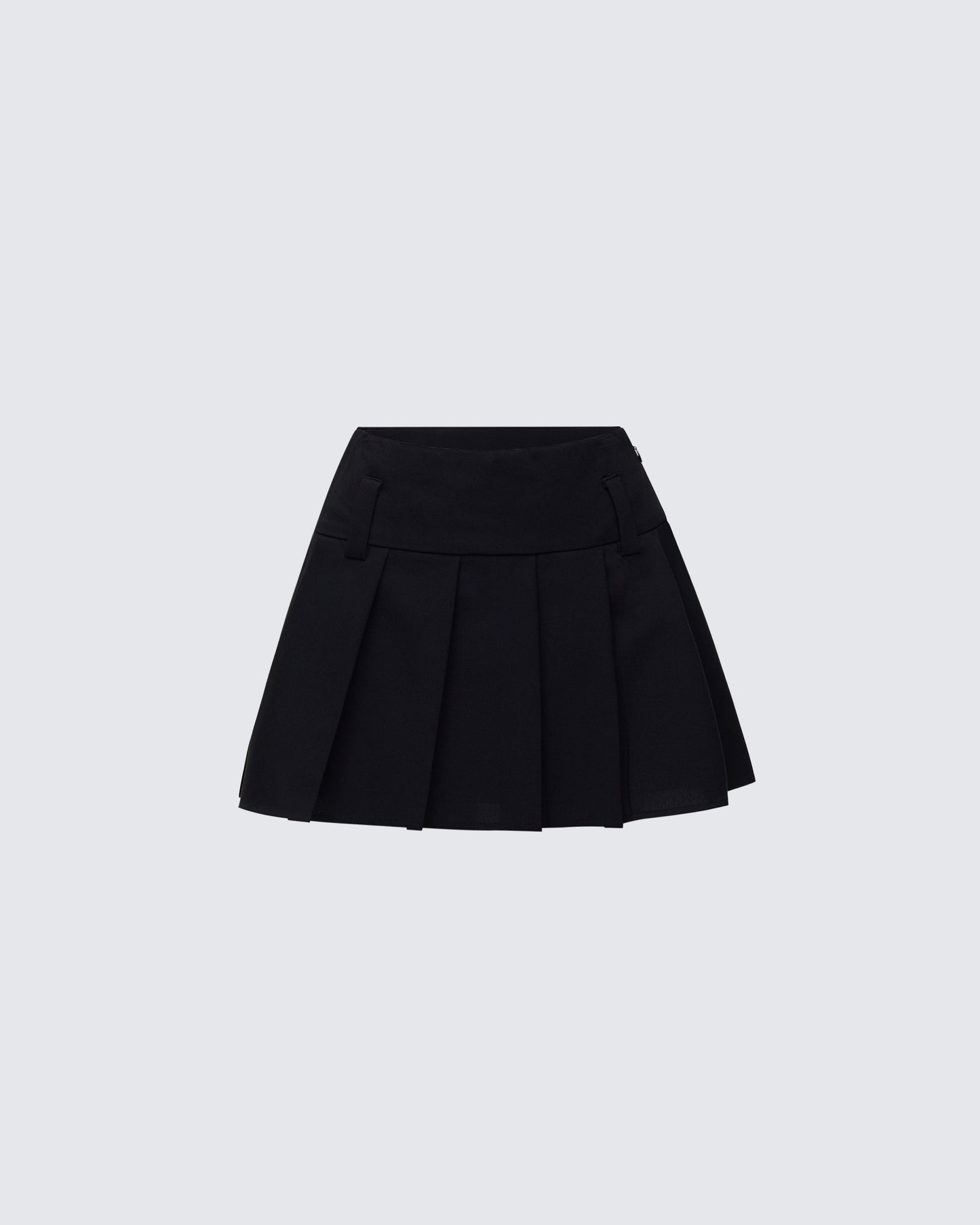 Deb Black Suiting Pleat Mini Skirt