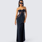 Debra Black Lace Panel Maxi Dress