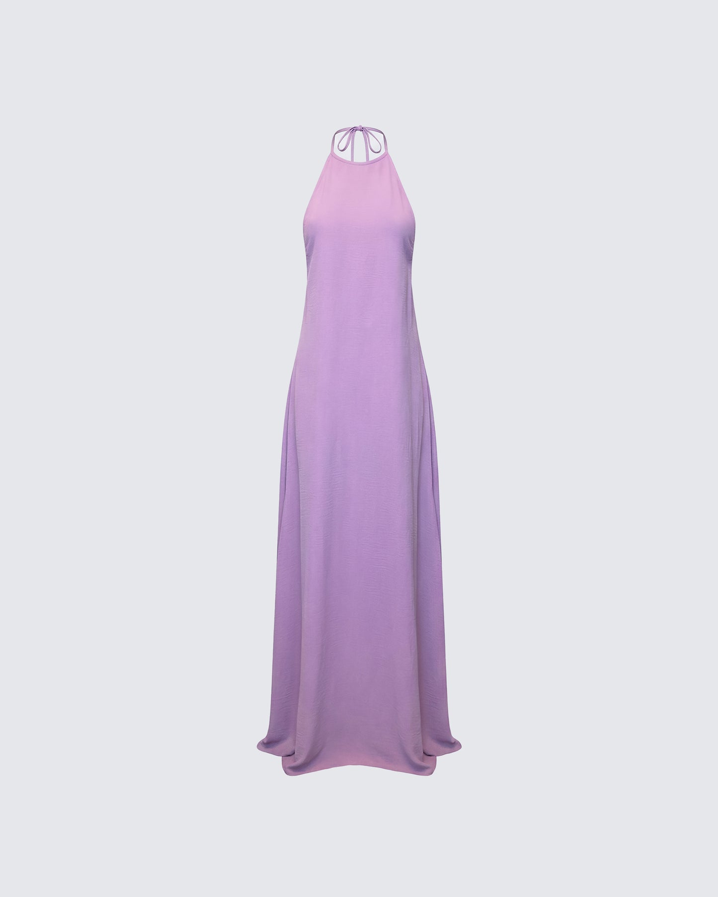 Debri Purple Open Back Halterneck Matt Satin Maxi Dress product front