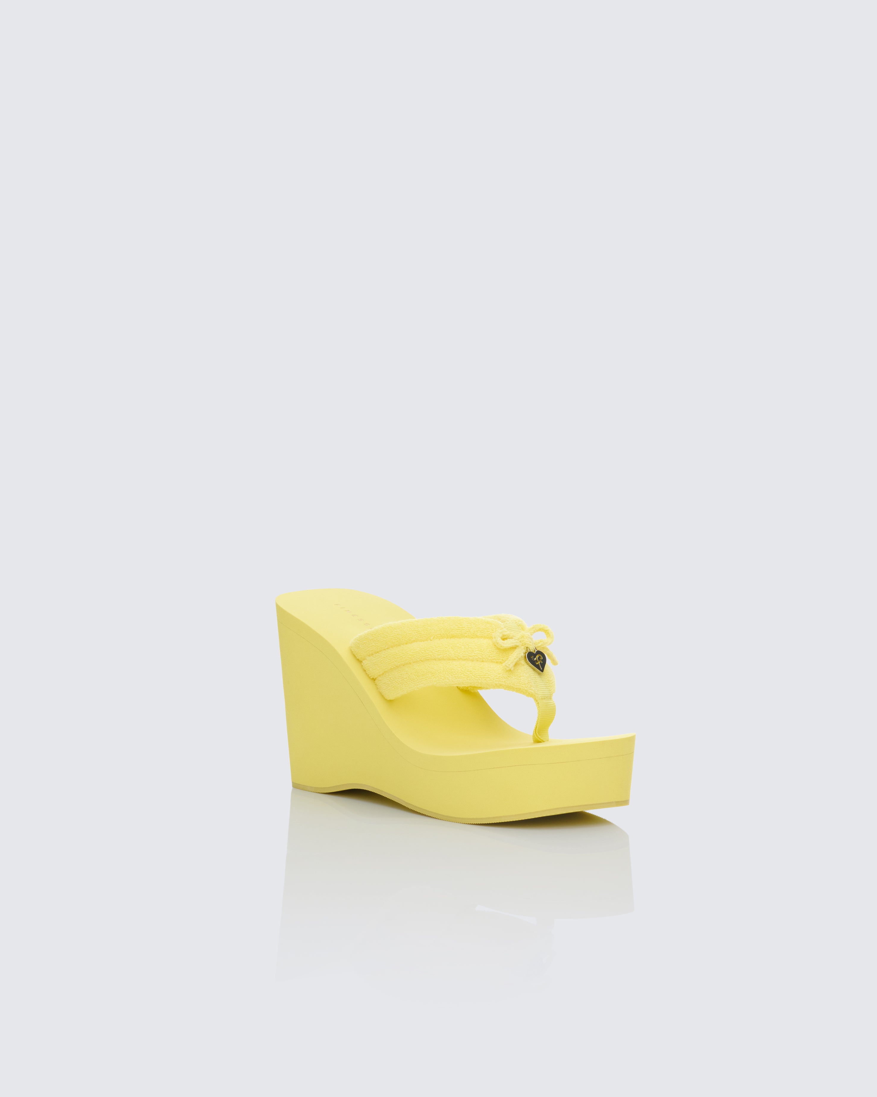 Yellow Platform Wedge Flip Flops - Stacked Foam – FINESSE