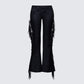 Delilah Black Denim Fringe Jeans product front