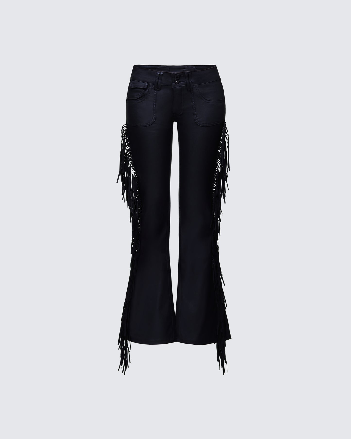 Delilah Black Denim Fringe Jeans product front