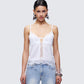 Delphina White Lace Mix Cami Top model front