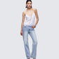 Delphina White Lace Mix Cami Top