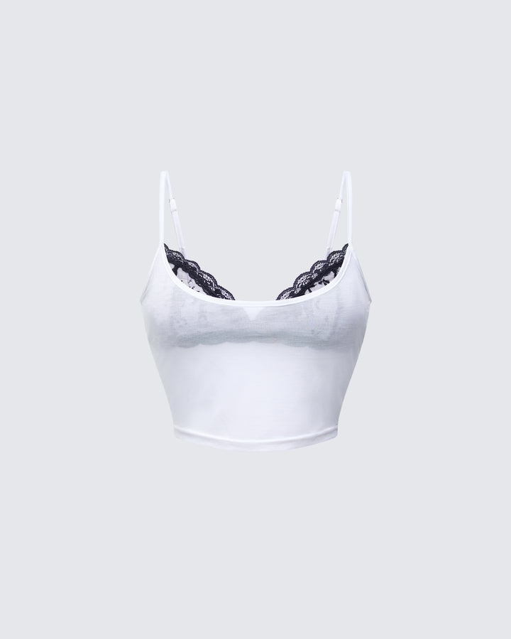 Demito White Lace 2in1 Cami product front