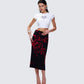 Dena Black Intarsia Knit Midi Skirt