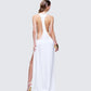Dessa White Satin Racer Detail Maxi Dress