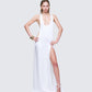 Dessa White Satin Racer Detail Maxi Dress