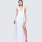 Dessa White Satin Racer Detail Maxi Dress
